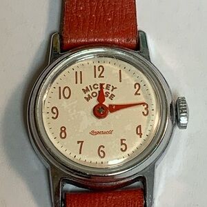 Vintage 1960’s Mickey Mouse Children’s Watch Ingersoll US Time Manual Wind